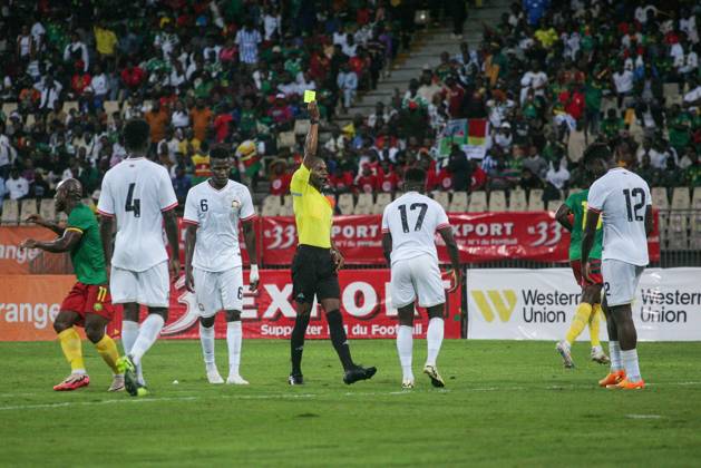 DOUALA, CAMEROON - OCTOBER 11: Amos Nondi Obiero of Kenya (yellow card) during the 2025 Africa Cup of Nations {AFCON} qualifier match between Cameroon and Kenya at Stade omnisport de Douala on October 11, 2024 in Douala, Cameroon. Photo by Vincent Kimto Copyright: xDavidxMichaelxProductionsx