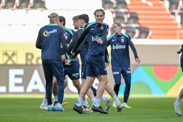 SOCCER - NL, AUT vs NOR LINZ,AUSTRIA,12.OCT.24 - SOCCER - UEFA Nations League, group stage, OEFB international match, Länderspiel, Nationalmannschaft Austria vs Norway, preview, training Team NOR. Image shows the team of NOR. GEPAxpictures xDanielaxMoser
