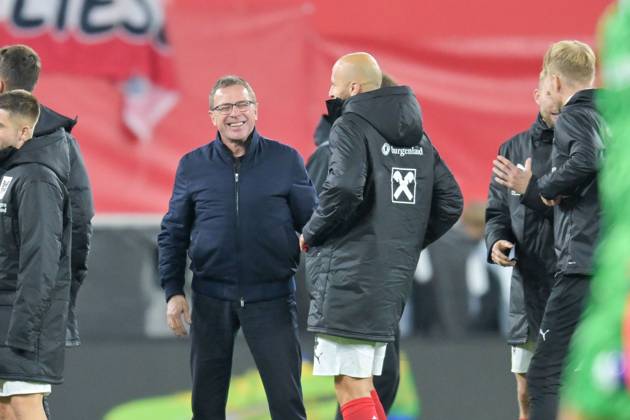 SOCCER - NL, AUT vs NOR LINZ,AUSTRIA,13.OCT.24 - SOCCER - UEFA Nations League, group stage, OEFB international match, Länderspiel, Nationalmannschaft Austria vs Norway. Image shows the rejoicing of head coach Ralf Rangnick (AUT). GEPAxpictures xDanielaxMoser