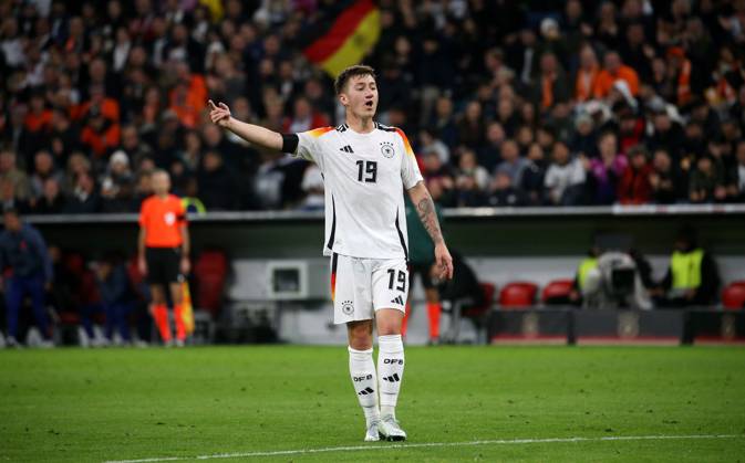 BAU 14 10 2024 Munich International soccer match Germany vs. Netherlands, Angelo Stiller GER
