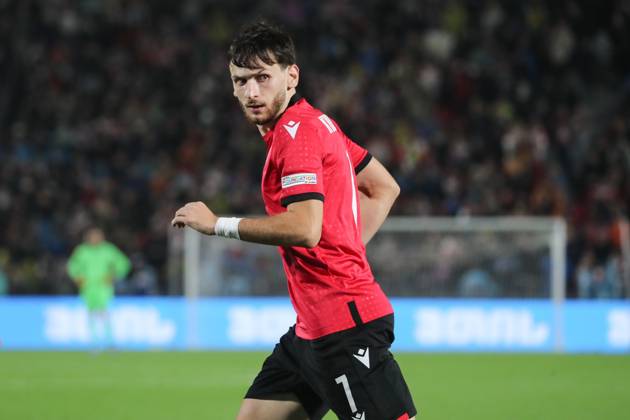 Khvicha Kvaratskhelia of Georgia during the UEFA Nations League match between Georgia and Albania at the Mikheil Meskhi Stadium on October 14, 2024 in Tbilisi, Georgia. Tbilisi Mikheil Meskhi Stadium, Ilia Chavchavadze Avenue, Zemo Vake, Vake, Vake District, Tbilisi, 1062, Georgia Georgia Copyright: xArturxStabulnieksx 771379