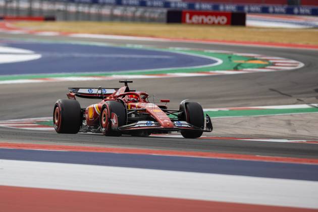 AUSTIN, TX - OCTOBER 18: Charles Leclerc (16) of Morocco and team Scuderia Ferrari drives during FP1 of the Formula 1 Pirelli United States Grand Prix on October 18, 2024 at the Circuit of The Americas in Austin, TX. (Photo by Bob Kupbens Icon Sportswire) AUTO: OCT 18 F1 Pirelli United States Grand Prix EDITORIAL USE ONLY Icon2410182451