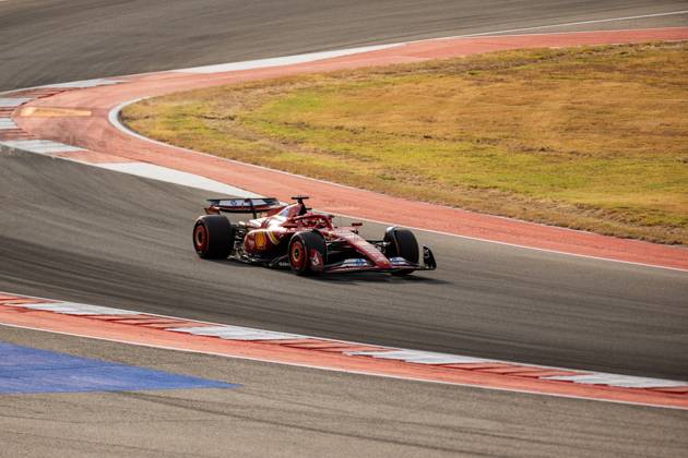AUSTIN, TX - OCTOBER 18: Charles Leclerc (16) of Morocco and team Scuderia Ferrari drives during Sprint Qualifying at the Formula 1 Pirelli United States Grand Prix on October 18, 2024 at the Circuit of The Americas in Austin, TX. (Photo by Bob Kupbens Icon Sportswire) AUTO: OCT 18 F1 Pirelli United States Grand Prix EDITORIAL USE ONLY Icon2410183991