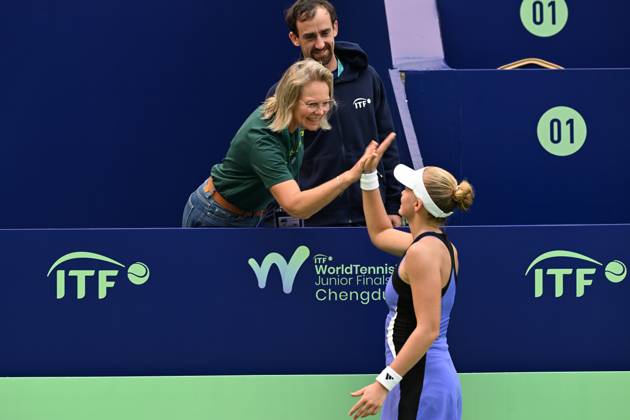 2024 ITF World Tennis Tour Junior Finals Chengdu , China Girls Group A Wakana Sonobe JAP , Jeline Vandromme BEL , Jeline Vandromme BEL