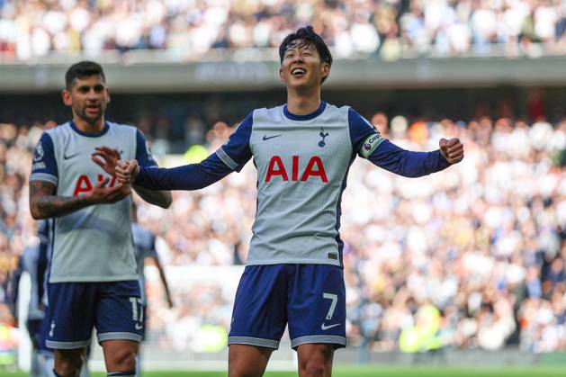 Tottenham Hotspur FC v West Ham United FC Heung-Min Son of Tottenham Hotspur scores a GOAL 4-1 and celebrates during the Tottenham Hotspur FC v West Ham United FC English Premier League match at the Tottenham Hotspur Stadium, London, England, United Kingdom on 19 October 2024 Editorial use only. All images are copyright Every Second Media Limited. No images may be reproduced without prior permission. All rights reserved. Premier League and Football League images are subject to licensing agreements with Football DataCo Limited. see https: www.football-dataco.com Copyright: xIMAGO EveryxSecondxMediax ESM-1174-0028