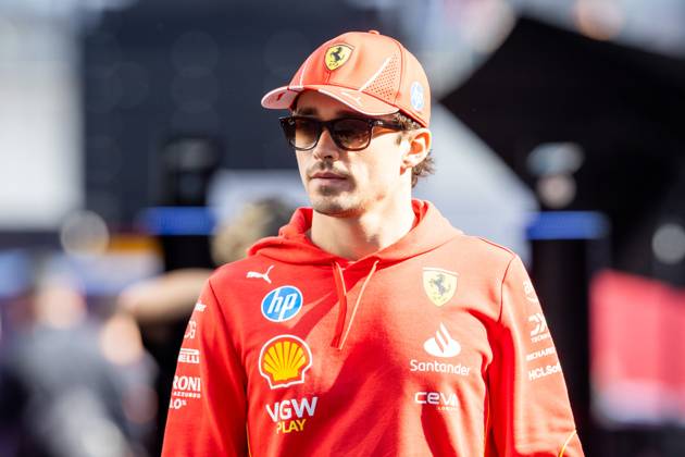 AUSTIN, TX - OCTOBER 19: Charles Leclerc (16) of Morocco and team Scuderia Ferrari enters the paddock before the Sprint Race at the Formula 1 Pirelli United States Grand Prix on October 19, 2024 at the Circuit of The Americas in Austin, TX. (Photo by Bob Kupbens Icon Sportswire) AUTO: OCT 19 F1 Pirelli United States Grand Prix EDITORIAL USE ONLY Icon2410190661
