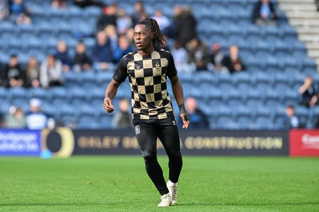 Sky Bet Championship Preston North End v Coventry City Brandon Thomas-Asante of Coventry City warms up ahead of the Sky Bet Championship match Preston North End vs Coventry City at Deepdale, Preston, United Kingdom, 19th October 2024 (Photo by Cody Froggatt News Images) Preston Deepdale Lancashire United Kingdom Copyright: xCodyxFroggatt NewsxImagesx