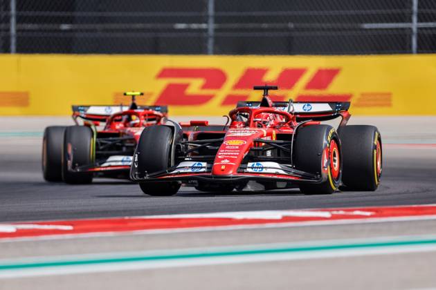 AUSTIN, TX - OCTOBER 19: Charles Leclerc (16) of Morocco and team Scuderia Ferrari drives during the Sprint Race at the Formula 1 Pirelli United States Grand Prix on October 19, 2024 at the Circuit of The Americas in Austin, TX. (Photo by Bob Kupbens Icon Sportswire) AUTO: OCT 19 F1 Pirelli United States Grand Prix EDITORIAL USE ONLY Icon2410191531