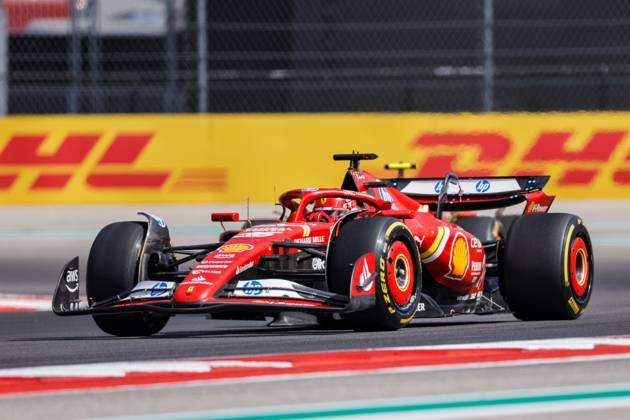 AUSTIN, TX - OCTOBER 19: Charles Leclerc (16) of Morocco and team Scuderia Ferrari drives during the Sprint Race at the Formula 1 Pirelli United States Grand Prix on October 19, 2024 at the Circuit of The Americas in Austin, TX. (Photo by Bob Kupbens Icon Sportswire) AUTO: OCT 19 F1 Pirelli United States Grand Prix EDITORIAL USE ONLY Icon2410191541