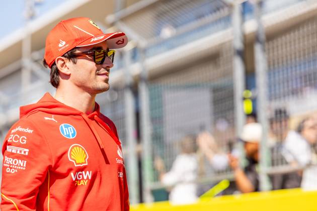 AUSTIN, TX - OCTOBER 20: Charles Leclerc (16) of Morocco and team Scuderia Ferrari during the drivers™ parade before the Formula 1 Pirelli United States Grand Prix on October 20, 2024 at the Circuit of The Americas in Austin, TX. (Photo by Bob Kupbens Icon Sportswire)(Photo by Bob Kupbens Icon Sportswire) AUTO: OCT 20 F1 Pirelli United States Grand Prix EDITORIAL USE ONLY Icon2410200901