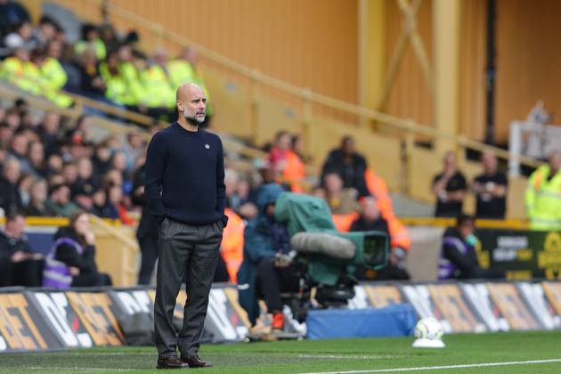 Wolverhampton Wanderers FC v Manchester City FC - Premier League Manchester City s manager Pep Guardiola is present during the Premier League match between Wolverhampton Wanderers and Manchester City at Molineux in Wolverhampton, on October 20, 2024. Wolverhampton West Midlands United Kingdom Copyright: xMIxNewsx originalFilename:fletcher-wolverha240820_npDXR