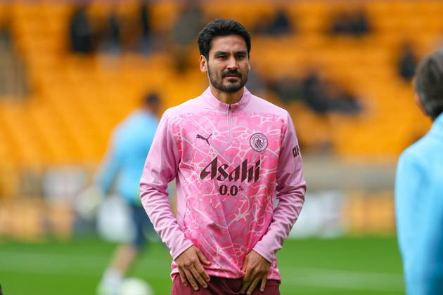 Wolverhampton Wanderers FC v Manchester City FC - Premier League Ilkay Gundogan of Manchester City warms up during the Premier League match between Wolverhampton Wanderers and Manchester City at Molineux in Wolverhampton, England, on October 20, 2024. Wolverhampton West Midlands United Kingdom Copyright: xMIxNewsx originalFilename:fletcher-wolverha240820_np57u