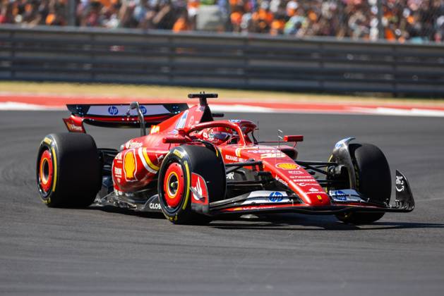 AUSTIN, TX - OCTOBER 20: Charles Leclerc (16) of Morocco and team Scuderia Ferrari during the Formula 1 Pirelli United States Grand Prix on October 20, 2024 at the Circuit of The Americas in Austin, TX. (Photo by Bob Kupbens Icon Sportswire)(Photo by Bob Kupbens Icon Sportswire) AUTO: OCT 20 F1 Pirelli United States Grand Prix EDITORIAL USE ONLY Icon2410201101