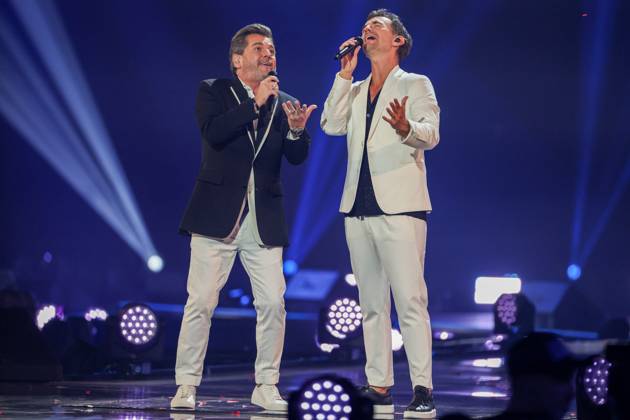 Schlagerbooom 2024 Alles sparkelt Alles glitzert on 19 10 2024 in the Westfalenhalle in Dortmund Thomas Anders and Florian Silbereisen MH