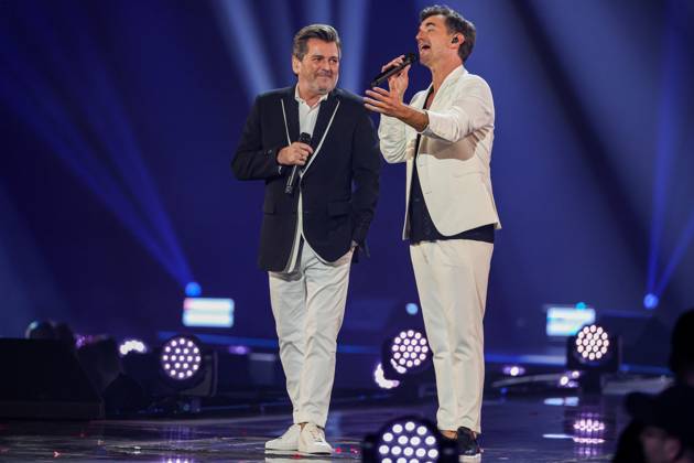 Schlagerbooom 2024 Alles sparkelt Alles glitzert on 19 10 2024 in the Westfalenhalle in Dortmund Thomas Anders and Florian Silbereisen MH