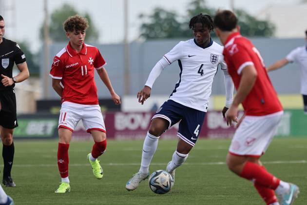 TA™ QALI, MALTA - OCTOBER 24: Chinazaekpere Nwosu of England is in action during the UEFA European Under-17 Championship 2025 Group 1 qualifying soccer match between England and Malta at the Centenary Stadium, Ta™ Qali, Malta on October 24, 2024. England v Malta - Under-17 Championship UEFA Qualifying 2025 UEFA_U17_QLFY_25