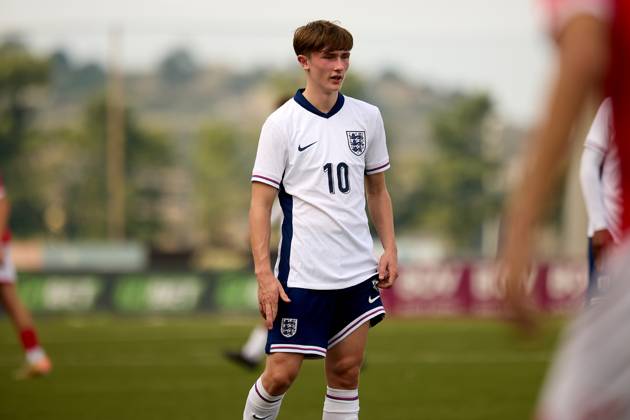 TA™ QALI, MALTA - OCTOBER 24: Finlay Gorman of England gestures during the UEFA European Under-17 Championship 2025 Group 1 qualifying soccer match between England and Malta at the Centenary Stadium, Ta™ Qali, Malta on October 24, 2024. England v Malta - Under-17 Championship UEFA Qualifying 2025 UEFA_U17_QLFY_25