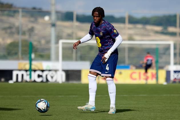 TA™ QALI, MALTA - OCTOBER 24: Chinazaekpere Nwosu of England trains during the pre-match warm up prior to the UEFA European Under-17 Championship 2025 Group 1 qualifying soccer match between England and Malta at the Centenary Stadium, Ta™ Qali, Malta on October 24, 2024. England v Malta - Under-17 Championship UEFA Qualifying 2025 UEFA_U17_QLFY_25