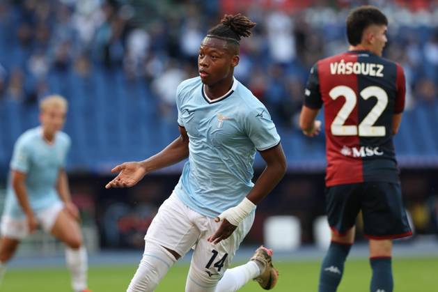 Rome, Italy 27.10.2024 : Tijjani Noslin of Lazio score the goal and celebrate with the team during Italian football championship Serie A Enilive 2024-2025 match SS Lazio vs Genoa FC at Stadio Olimpico in Rome on October 27, 2024. Copyright: xMarcoxIacobucci IPAxSportx xipa-x xx IPA_51009760 IPA_Agency_IPA51009760