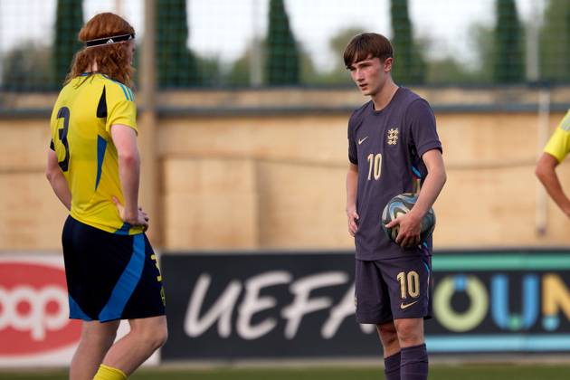 TA™ QALI, MALTA - OCTOBER 30: Finlay Gorman of England prepares to take a penalty kick during the UEFA European Under-17 Championship 2025 Group 1 qualifying soccer match between Sweden and England at the Centenary Stadium, Ta™ Qali, Malta on October 30, 2024. Sweden v England Under-17 Championship UEFA Qualifying 2025 UEFA_U17_QLFY_25