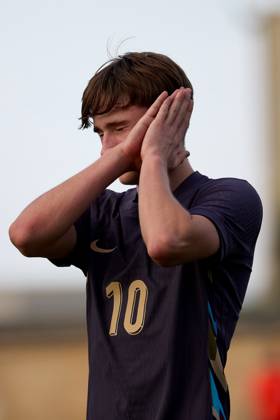 TA™ QALI, MALTA - OCTOBER 30: Finlay Gorman of England gestures in celebration after scoring from a penalty kick to make the score 1-3 goal for his team during the UEFA European Under-17 Championship 2025 Group 1 qualifying soccer match between Sweden and England at the Centenary Stadium, Ta™ Qali, Malta on October 30, 2024. Sweden v England Under-17 Championship UEFA Qualifying 2025 UEFA_U17_QLFY_25