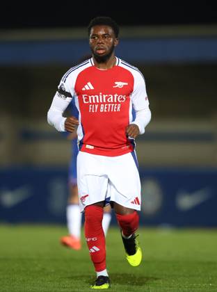 - Chelsea U21, U 21 v Arsenal U21, Premier League 2, Kingsmeadow Stadium, London, UK - 1st November 2024. Nathan Butler-Oyedeji of Arsenal U21. - Chelsea U21 v Arsenal U21, Premier League 2, Kingsmeadow Stadium, London, UK - 1st November 2024. By Daniel Weir Crystal Pix. London Kingsmeadow Stadium UK Copyright: xDanielxWeirx xCrystalxPixx CP_Chelsea_U21_Arsenal_U21_104