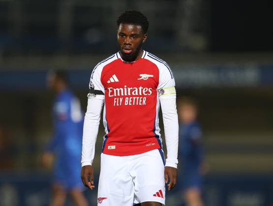 - Chelsea U21, U 21 v Arsenal U21, Premier League 2, Kingsmeadow Stadium, London, UK - 1st November 2024. Nathan Butler-Oyedeji of Arsenal U21. - Chelsea U21 v Arsenal U21, Premier League 2, Kingsmeadow Stadium, London, UK - 1st November 2024. By Daniel Weir Crystal Pix. London Kingsmeadow Stadium UK Copyright: xDanielxWeirx xCrystalxPixx CP_Chelsea_U21_Arsenal_U21_110