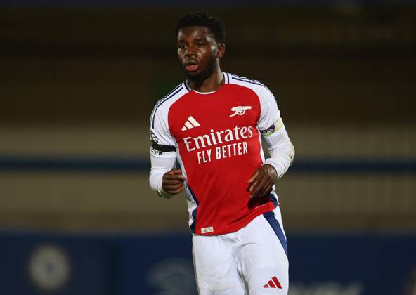 - Chelsea U21, U 21 v Arsenal U21, Premier League 2, Kingsmeadow Stadium, London, UK - 1st November 2024. Nathan Butler-Oyedeji of Arsenal U21. - Chelsea U21 v Arsenal U21, Premier League 2, Kingsmeadow Stadium, London, UK - 1st November 2024. By Daniel Weir Crystal Pix. London Kingsmeadow Stadium UK Copyright: xDanielxWeirx xCrystalxPixx CP_Chelsea_U21_Arsenal_U21_112