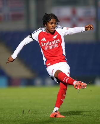 - Chelsea U21, U 21 v Arsenal U21, Premier League 2, Kingsmeadow Stadium, London, UK - 1st November 2024. Josh Nichols of Arsenal U21. - Chelsea U21 v Arsenal U21, Premier League 2, Kingsmeadow Stadium, London, UK - 1st November 2024. By Daniel Weir Crystal Pix. London Kingsmeadow Stadium UK Copyright: xDanielxWeirx xCrystalxPixx CP_Chelsea_U21_Arsenal_U21_113