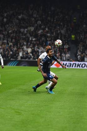 Joao Mario (18) of Besiktas JK and Sergio Pena (8) of Malmö FF during the UEFA Europa League 2024 25 League Phase MD4 match between Besiktas JK and Malmö FF at Besiktas Park on November 6, 2024 in Istanbul, Turkey. (Photo by Seskimphoto ) Besiktas JK v Malmö FF -- UEFA Europa League 2024 25 League match