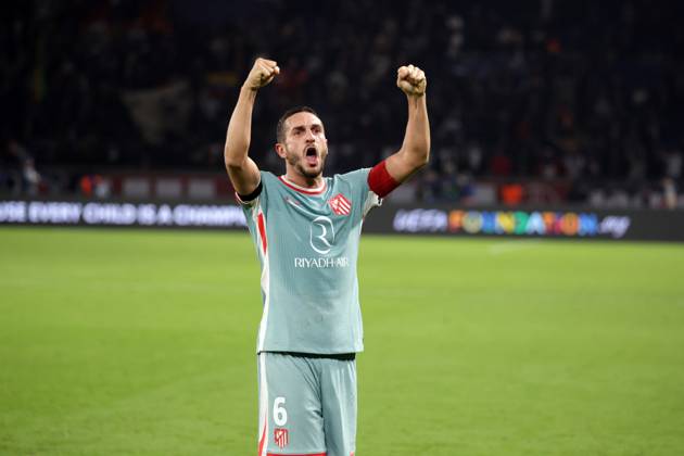 France - UEFA Champions League Paris Saint Germain vs. Atletico de Madrid - 06 11 2024 FRANCE, PARIS, NOVEMBER 06.Koke of Atletico de Madrid celebrates the victory at the end of the UEFA Champions League football match between Paris Saint Germain and Atletico de Madrid on November 06, 2024 at Parc des Princes in Paris, France. Photo by Manuel Blondeau AOP.Press Paris Parc des Princes France Copyright: x ManuelxBlondeau AOP.Pressx AOP20241106-0016