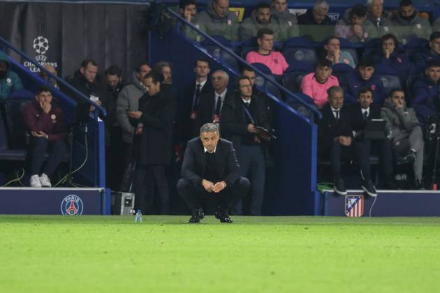 France - UEFA Champions League Paris Saint Germain vs. Atletico de Madrid - 06 11 2024 FRANCE, PARIS, NOVEMBER 06. Luis Enrique Manager of Paris SG looks dejected during the UEFA Champions League football match between Paris Saint Germain and Atletico de Madrid on November 06, 2024 at Parc des Princes in Paris, France. Photo by Manuel Blondeau AOP.Press Paris Parc des Princes France Copyright: x ManuelxBlondeau AOP.Pressx AOP20241106-0008