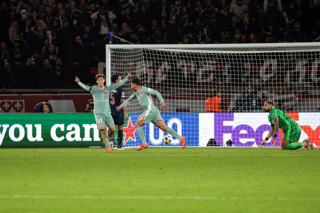 France - UEFA Champions League Paris Saint Germain vs. Atletico de Madrid - 06 11 2024 FRANCE, PARIS, NOVEMBER 06. Angel Correa of Atletico de Madrid celebrates after scoring the winning goal during the UEFA Champions League football match between Paris Saint Germain and Atletico de Madrid on November 06, 2024 at Parc des Princes in Paris, France. Photo by Manuel Blondeau AOP.Press Paris Parc des Princes France Copyright: x ManuelxBlondeau AOP.Pressx AOP20241106-0011