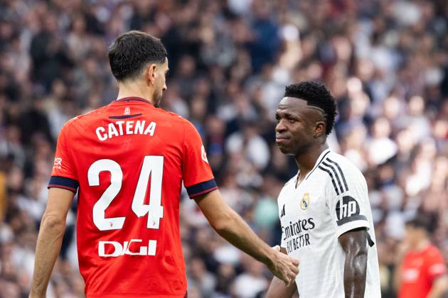 Real Madrid CF vs CA Osasuna - LaLiga EA Sports MADRID, SPAIN, NOVEMBER 9: Vinicius Jr of Real Madrid CF in tears after Militao™s injured the LaLiga EA Sports match between Real Madrid CF and CA Osasuna at Estadio Santiago Bernabeu on November 9, 2024 in Madrid, Spain. Madrid Estadio Santiago Bernabeu Madrid Spain Copyright: xAlexxPerezx RealMadridCAOsasuna-9NOV108