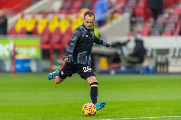 Mikkel Damsgaard of Brentford shoots during the warm up ahead of the Premier League match between Brentford and Bournemouth at the Brentford Community Stadium, Brentford, England on 9 November 2024. Copyright: xGrantxWinterx PMI-6533-0034