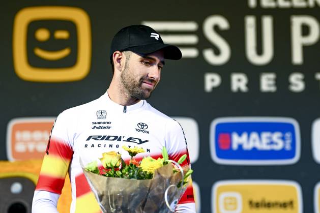 Telenet Superprestige cyclocross Niel 2024 NIEL, BELGIUM - NOVEMBER 11 : Orts Lloret Felipe (SPA) of Ridley Racing Team during the podium Ceremony of the 3th leg of the men Elite Telenet Superprestige cyclocross series 2024-2025 in Niel, Belgium, 11 11 2024 Niel Belgium  Copyright: xGvgx