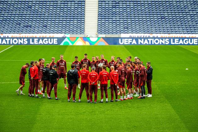 14.11.2024 PORTO, ESTADIO DO DRAGAO, PILKA NOZNA (FOOTBALL), LIGA NARODOW UEFA 2024 ( UEFA NATIONAL LEAGUE 2024), MECZ PORTUGALIA - POLSKA ( PORTUGAL - POLAND ) KONFERENCJA I TRENING REPREZANTACJI PRZED MECZEM NZ trening Reprezentacji Polski MICHAL PROBIERZ FOTO LUKASZ SKWIOT CYFRASPORT NEWSPIX.PL --- Newspix.pl 20241114CSLS018