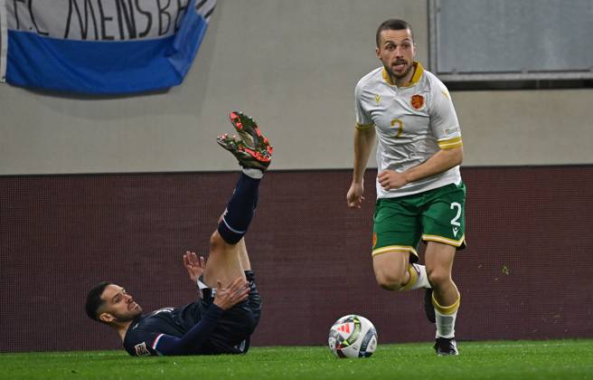 15 11 2024, xjrdrx, Football UEFA Nations League, Luxembourg Bulgaria emspor, v l Michael Pinto Luxembourg , Viktor Popov Bulgaria DFL DFB REGULATIONS PROHIBIT ANY USE OF PHOTOGRAPHS as IMAGE SEQUENCES and or QUASI VIDEO Luxembourg