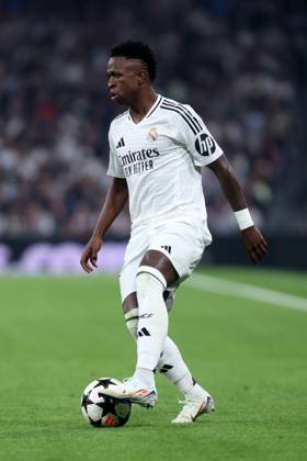 VINICIUS JUNIOR JR VINI JR, Champions League 2024-25, Real Madrid-Milan 1-3, azione, action, single shot CHAMPIONS LEAGUE 2024-25 REAL MADRID-MILAN 1-3