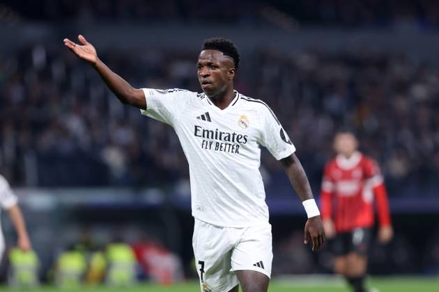 VINICIUS JUNIOR JR VINI JR, Champions League 2024-25, Real Madrid-Milan 1-3, azione, action, single shot, gesti CHAMPIONS LEAGUE 2024-25 REAL MADRID-MILAN 1-3