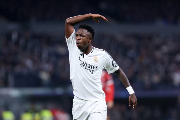 VINICIUS JUNIOR JR VINI JR, Champions League 2024-25, Real Madrid-Milan 1-3, azione, action, single shot, gesti CHAMPIONS LEAGUE 2024-25 REAL MADRID-MILAN 1-3