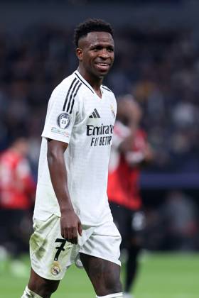 VINICIUS JUNIOR JR VINI JR, Champions League 2024-25, Real Madrid-Milan 1-3, azione, action, single shot CHAMPIONS LEAGUE 2024-25 REAL MADRID-MILAN 1-3
