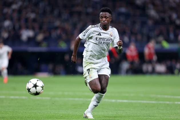 VINICIUS JUNIOR JR VINI JR, Champions League 2024-25, Real Madrid-Milan 1-3, azione, action, single shot CHAMPIONS LEAGUE 2024-25 REAL MADRID-MILAN 1-3