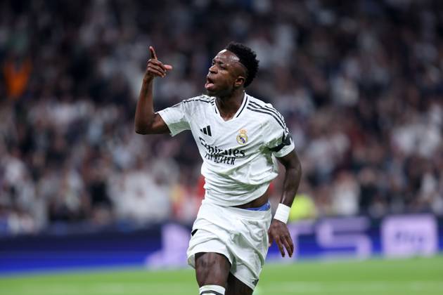 VINICIUS JUNIOR JR VINI JR, Champions League 2024-25, Real Madrid-Milan 1-3, esultanza, jubel, joy, celebration, single shot CHAMPIONS LEAGUE 2024-25 REAL MADRID-MILAN 1-3