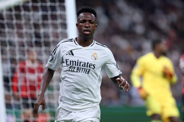 VINICIUS JUNIOR JR VINI JR, Champions League 2024-25, Real Madrid-Milan 1-3, azione, action, single shot CHAMPIONS LEAGUE 2024-25 REAL MADRID-MILAN 1-3