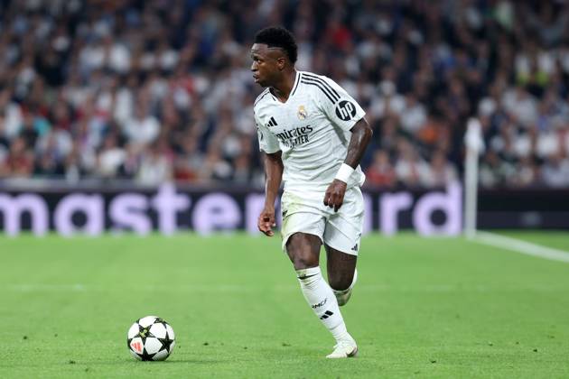 VINICIUS JUNIOR JR VINI JR, Champions League 2024-25, Real Madrid-Milan 1-3, azione, action, single shot CHAMPIONS LEAGUE 2024-25 REAL MADRID-MILAN 1-3