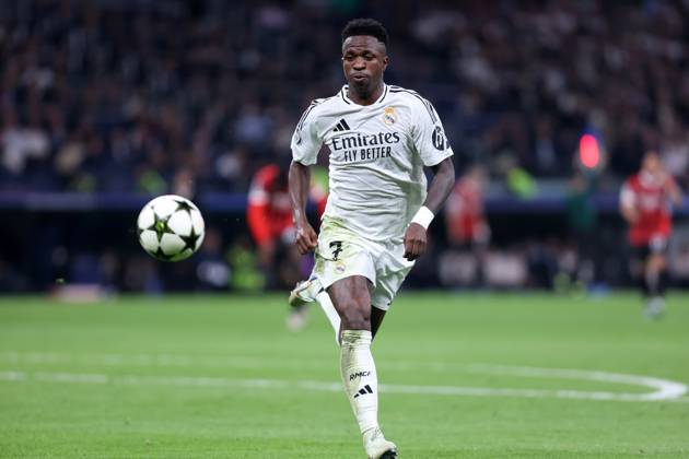 VINICIUS JUNIOR JR VINI JR, Champions League 2024-25, Real Madrid-Milan 1-3, azione, action, single shot CHAMPIONS LEAGUE 2024-25 REAL MADRID-MILAN 1-3