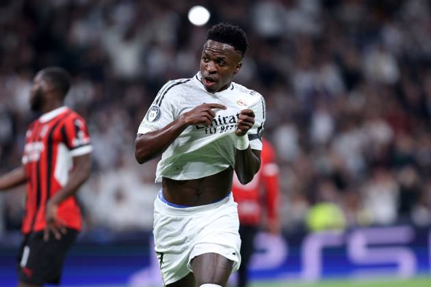 VINICIUS JUNIOR JR VINI JR, Champions League 2024-25, Real Madrid-Milan 1-3, esultanza, jubel, joy, celebration, single shot CHAMPIONS LEAGUE 2024-25 REAL MADRID-MILAN 1-3