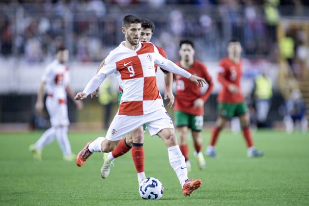 November 18, 2024, Split, Croatia: Nations League - League A, Group A1 - Croatia vs Portugal 1:1. - On photo Croatian Andrej Kramaric 9. Split Croatia - ZUMALEAG 20241118_mda_p210_421 Copyright: xMajaxPrgometx