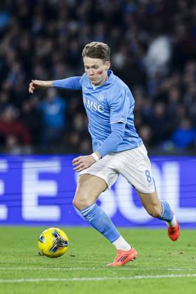 Italy: Serie a football match SSC Napoli vs AS Roma Napoli s Scottish midfielder Scott McTominay controls the ball during the Serie A football match between SSC Napoli and AS Roma at the Diego Armando Maradona Stadium in Naples, November 24, 2024. ABPH7160 Copyright: xAntonioxBalascox